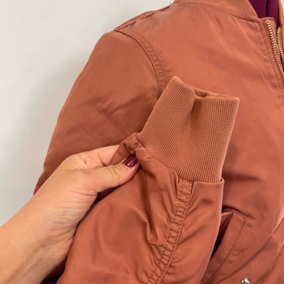 WILFRED FREE Aritzia Crop Aviator Bomber Jacket in Cognac XS Puff Fall Jacket - Picture 11 of 14